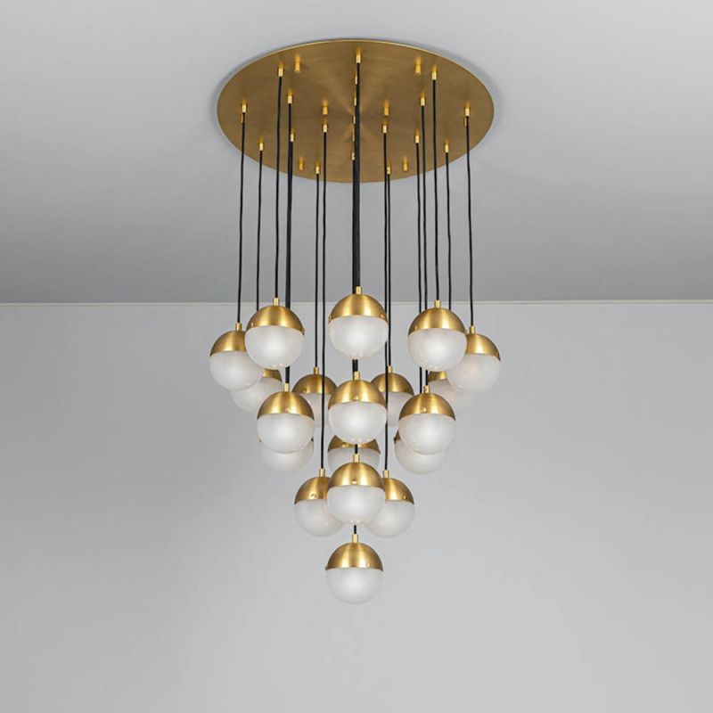 Schwung Molecule Cluster 19 Frosted Chandelier